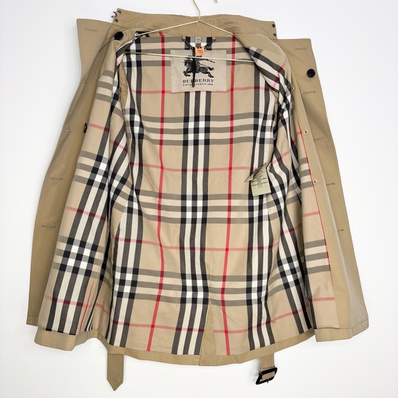 Burberry Buckingham Trench Coat Camel Tan Nova Check Lining Size 10 US Authentic - Picture 12 of 16